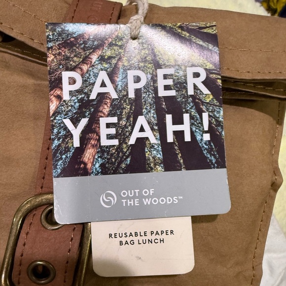 Mines Brown Roll-Top reusable paper lunch bag NEW - Picture 3 of 3